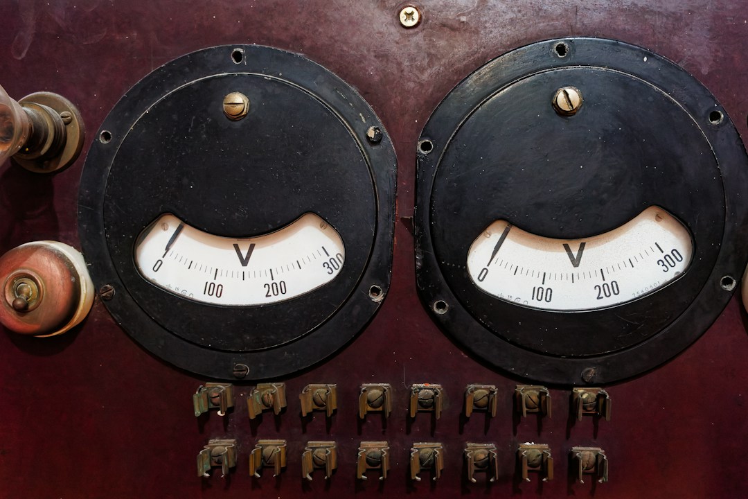 Close-up of vintage electrical communication equipment