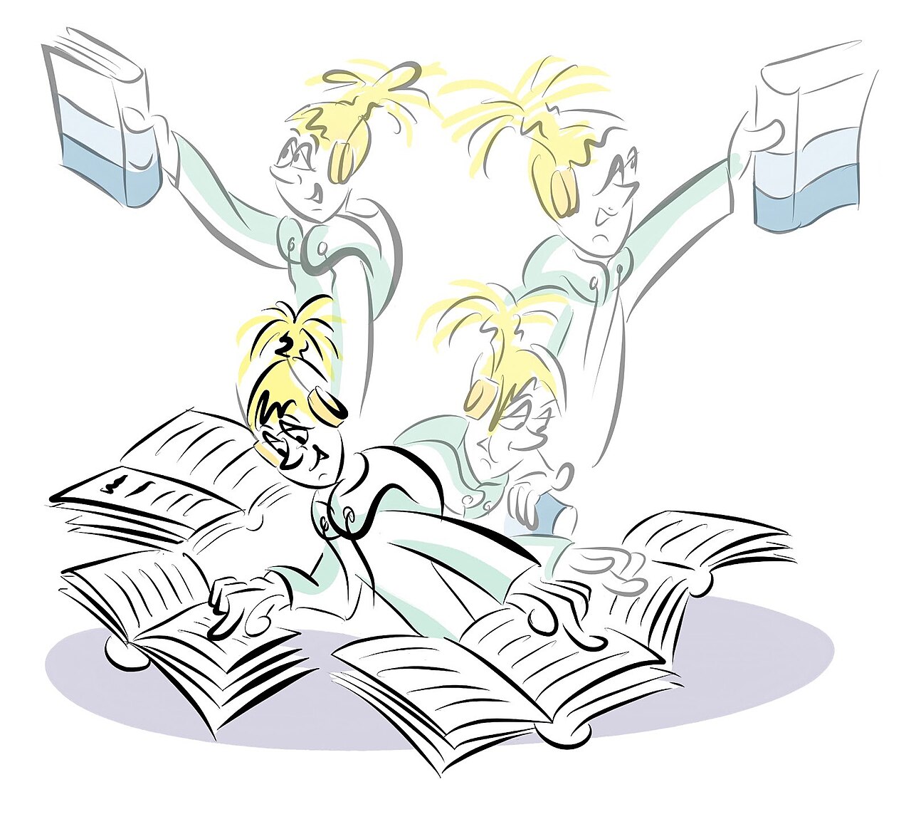 Person reading answers from an AI chatbot