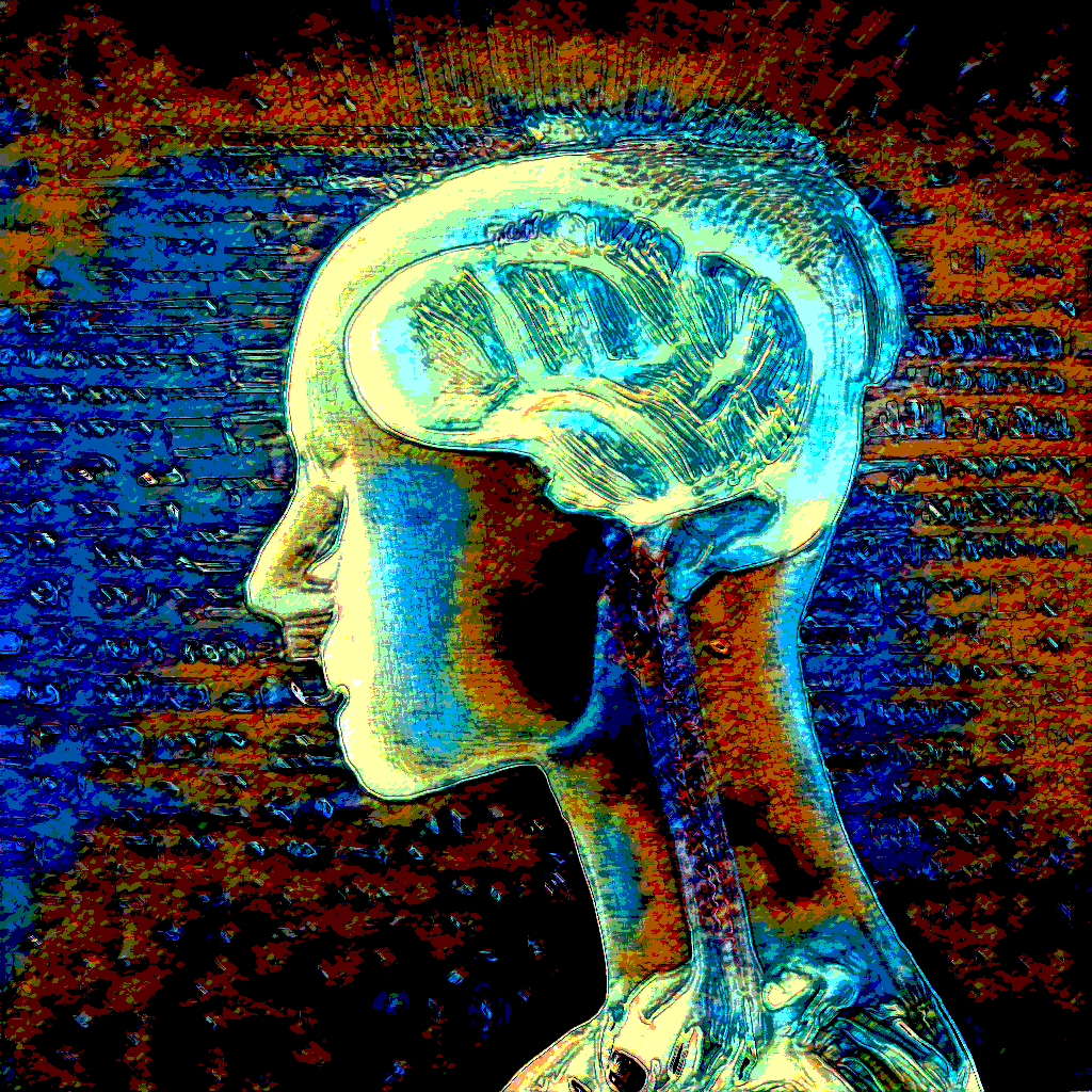 Illustration of an AI-powered mind with a glowing brain